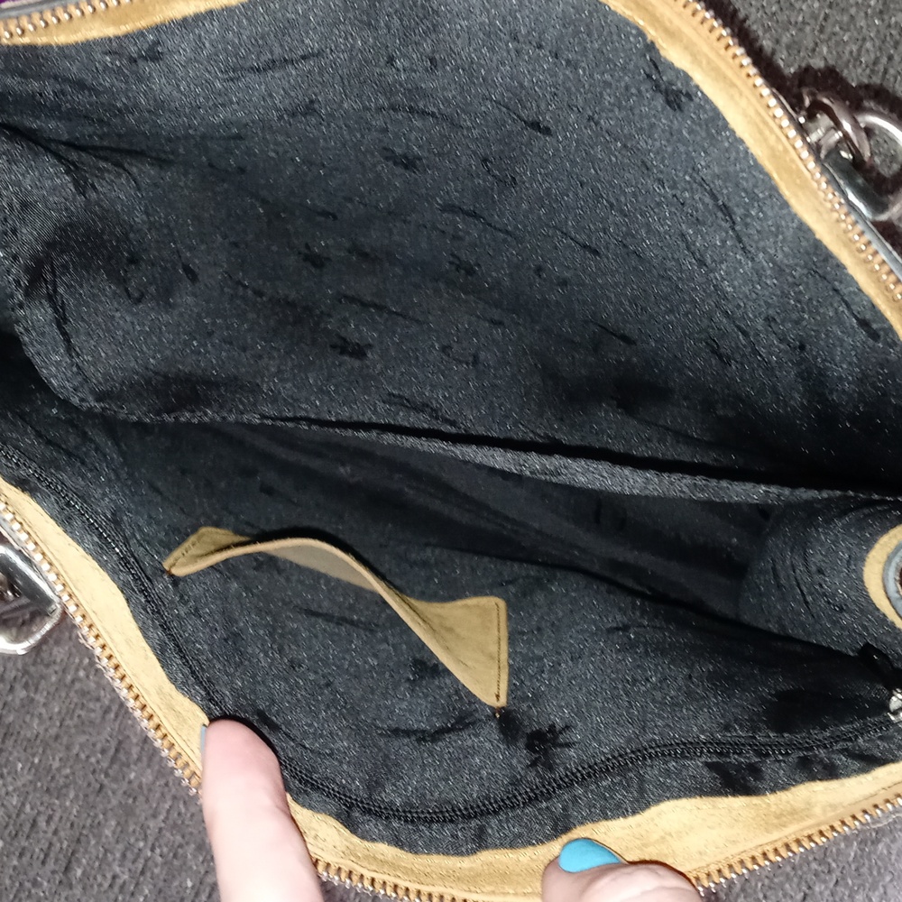 🖤RARE Longchamp🖤 - La Voyageuse Tan/Black Suede LGP Velours Vertical Tote - Picture 13 of 15